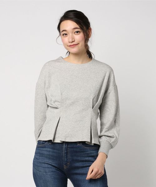 Cheek(チーク)の「裏毛タックプルオーバー(Tシャツ/カットソー・レディース・ネイビー/ピンクベージュ/グレー・MEDIUM)」の1枚目の写真