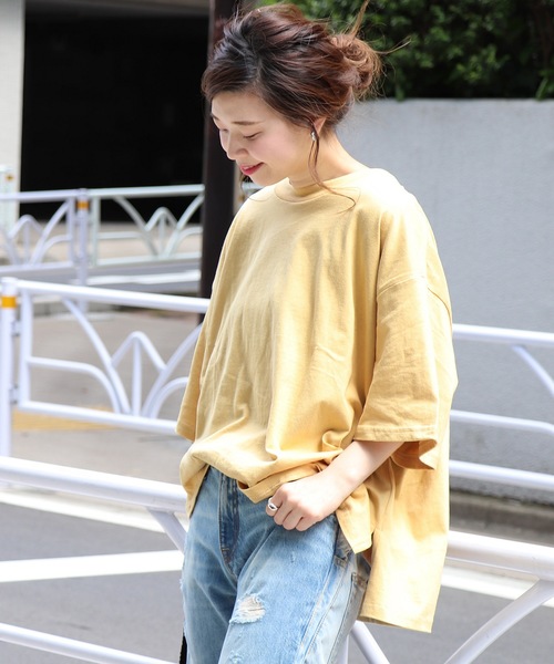 JOURNAL STANDARD（ジャーナルスタンダード）の「CHAMPテンジクビッグTシャツ#（Tシャツ/カットソー・レディース・ホワイト/ブラック/グレー/レモンイエロー・FREE）」の4枚目の写真