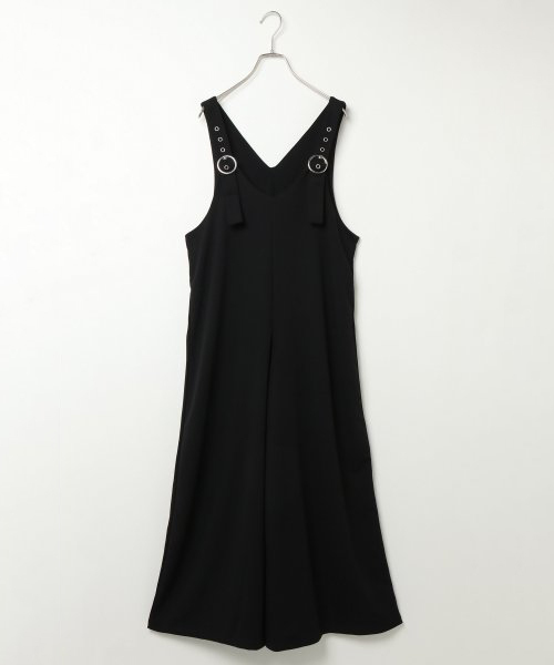 VENCEEXCHANGE（ヴァンスエクスチェンジ）の「リングバックルロンパース（サロペット/オーバーオール・レディース・チャコールグレー/ブラック・M）」の2枚目の写真