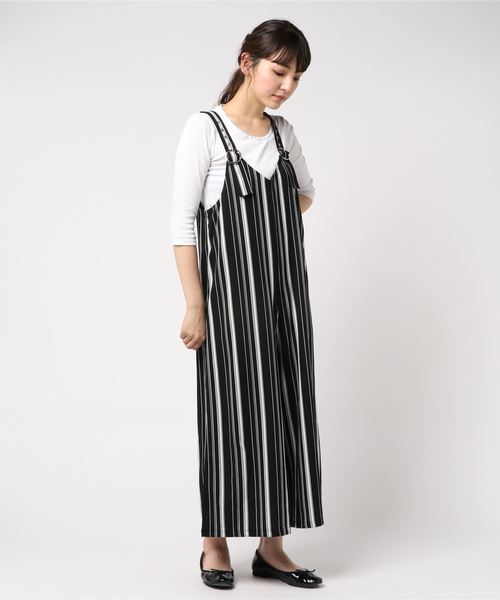 VENCEEXCHANGE（ヴァンスエクスチェンジ）の「リングバックルロンパース（サロペット/オーバーオール・レディース・チャコールグレー/ブラック・M）」の6枚目の写真