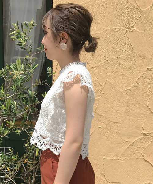 Cheek(チーク)の「コンパクトレーシートップス(シャツ/ブラウス・レディース・ホワイト/ブラック・MEDIUM)」の11枚目の写真