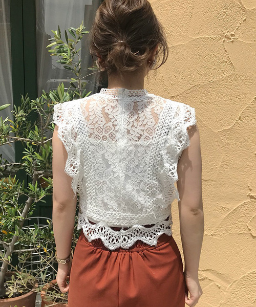 Cheek(チーク)の「コンパクトレーシートップス(シャツ/ブラウス・レディース・ホワイト/ブラック・MEDIUM)」の19枚目の写真