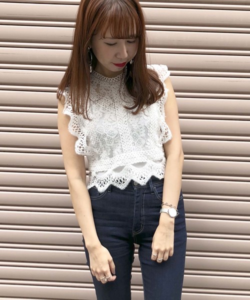 Cheek(チーク)の「コンパクトレーシートップス(シャツ/ブラウス・レディース・ホワイト/ブラック・MEDIUM)」の20枚目の写真