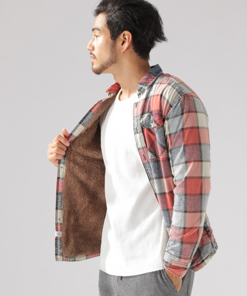BAYFLOW(ベイフロー)の「インディゴチェックボアシャツ 18AW(シャツ/ブラウス・メンズ・レッド/ブルー・SMALL/MEDIUM/LARGE/X-LARGE)」の7枚目の写真