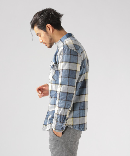 BAYFLOW(ベイフロー)の「インディゴチェックボアシャツ 18AW(シャツ/ブラウス・メンズ・レッド/ブルー・SMALL/MEDIUM/LARGE/X-LARGE)」の9枚目の写真