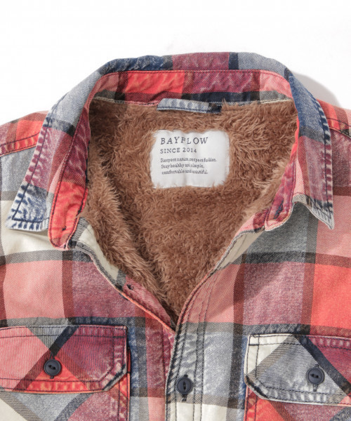 BAYFLOW(ベイフロー)の「インディゴチェックボアシャツ 18AW(シャツ/ブラウス・メンズ・レッド/ブルー・SMALL/MEDIUM/LARGE/X-LARGE)」の21枚目の写真