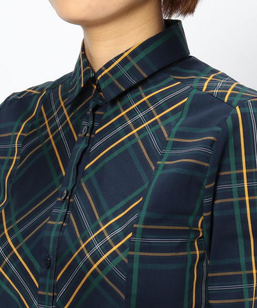 NARACAMICIE(ナラカミーチェ)の「イタリアンチェック切り替えシャツ(シャツ/ブラウス・レディース・ネイビー/グリーン・MEDIUM/SMALL/LARGE)」の8枚目の写真