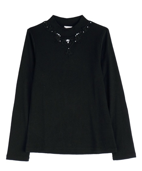 axes femme（アクシーズファム）の「モチーフレースインナープルオーバー（Tシャツ/カットソー・レディース・ブラック/ブルーグリーン/ワイン/キナリ・MEDIUM）」の2枚目の写真