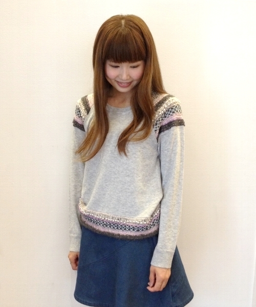 Another Edition（アナザーエディション）の「AE COL COMBI PO（ニット/セーター・レディース・ブラック/ライトグレー/コバルトブルー/ダークグリーン/オフホワイト/ダークグレー・フリー）」の3枚目の写真