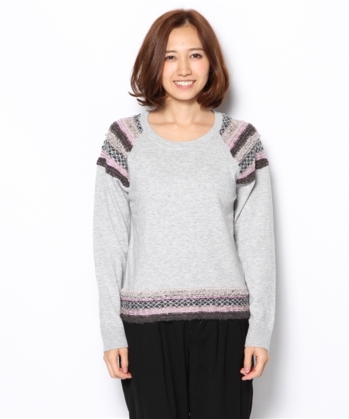 Another Edition（アナザーエディション）の「AE COL COMBI PO（ニット/セーター・レディース・ブラック/ライトグレー/コバルトブルー/ダークグリーン/オフホワイト/ダークグレー・フリー）」の7枚目の写真