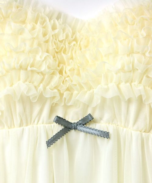 fran de lingerie（フランデランジェリー）の「Roche Furiru フリルキャミワンピース（ルームワンピース・レディース・ネイビー/オフホワイト/ピンク/グレー/ワイン/ダークブルー・M-L）」の17枚目の写真