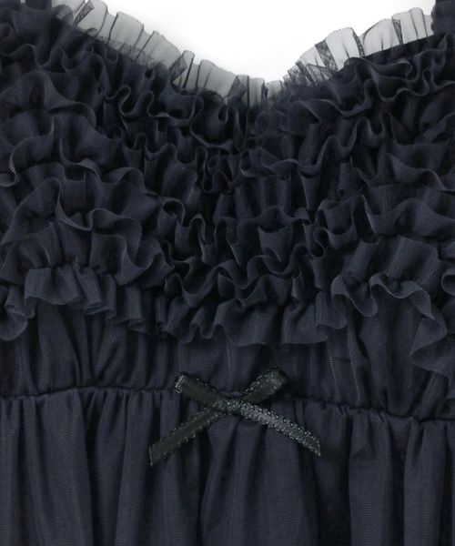 fran de lingerie（フランデランジェリー）の「Roche Furiru フリルキャミワンピース（ルームワンピース・レディース・ネイビー/オフホワイト/ピンク/グレー/ワイン/ダークブルー・M-L）」の18枚目の写真