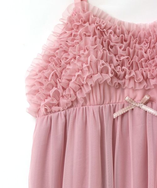 fran de lingerie（フランデランジェリー）の「Roche Furiru フリルキャミワンピース（ルームワンピース・レディース・ネイビー/オフホワイト/ピンク/グレー/ワイン/ダークブルー・M-L）」の21枚目の写真