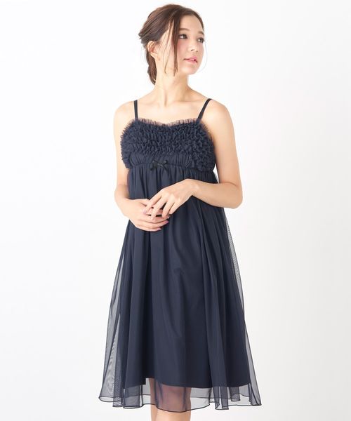 fran de lingerie（フランデランジェリー）の「Roche Furiru フリルキャミワンピース（ルームワンピース・レディース・ネイビー/オフホワイト/ピンク/グレー/ワイン/ダークブルー・M-L）」の10枚目の写真