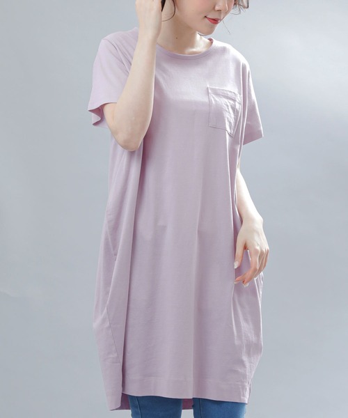 mili an deni(ミリアンデニ)の「ポケット付きTシャツワンピース(ワンピース・レディース・チャコールグレー/ブラック/ネイビー/オフホワイト/カーキ/杢グレー/ピンクベージュ/オリーブ/ベージュ/ダークベージュ/ライトグレー/モカ/ラベンダー/ダークブルー/スミクロ/ブルー/ダークオレンジ/アッシュグレー/ダークパープル・M/L)」の17枚目の写真