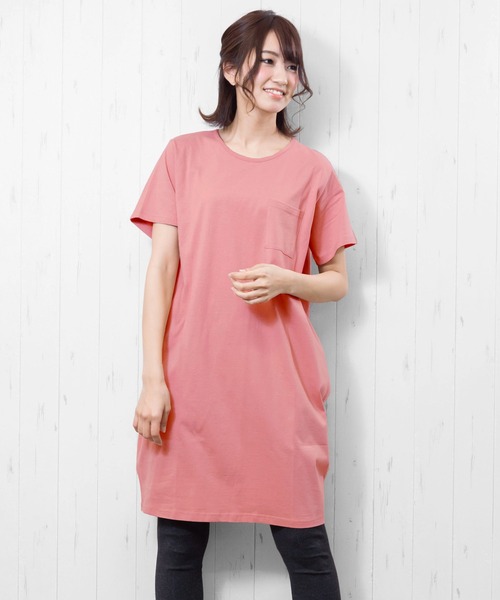 mili an deni(ミリアンデニ)の「ポケット付きTシャツワンピース(ワンピース・レディース・チャコールグレー/ブラック/ネイビー/オフホワイト/カーキ/杢グレー/ピンクベージュ/オリーブ/ベージュ/ダークベージュ/ライトグレー/モカ/ラベンダー/ダークブルー/スミクロ/ブルー/ダークオレンジ/アッシュグレー/ダークパープル・M/L)」の18枚目の写真