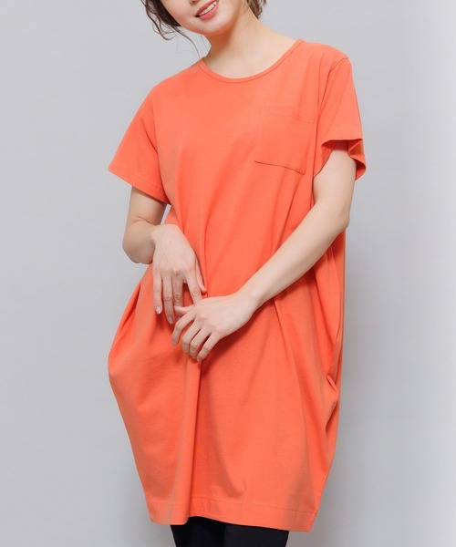 mili an deni(ミリアンデニ)の「ポケット付きTシャツワンピース(ワンピース・レディース・チャコールグレー/ブラック/ネイビー/オフホワイト/カーキ/杢グレー/ピンクベージュ/オリーブ/ベージュ/ダークベージュ/ライトグレー/モカ/ラベンダー/ダークブルー/スミクロ/ブルー/ダークオレンジ/アッシュグレー/ダークパープル・M/L)」の19枚目の写真