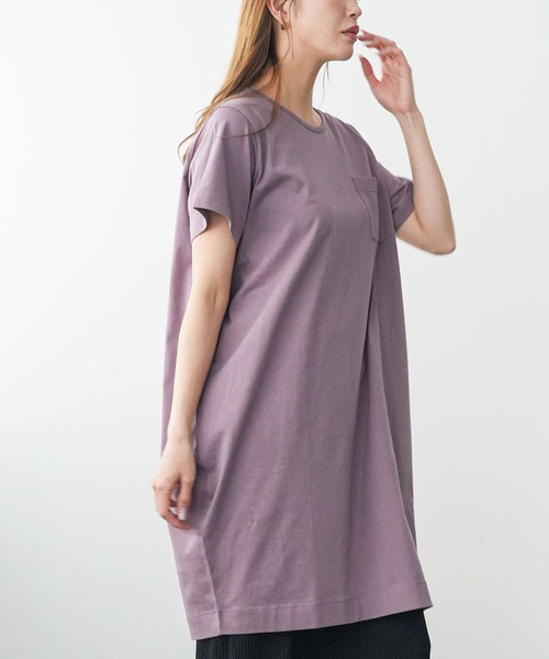 mili an deni(ミリアンデニ)の「ポケット付きTシャツワンピース(ワンピース・レディース・チャコールグレー/ブラック/ネイビー/オフホワイト/カーキ/杢グレー/ピンクベージュ/オリーブ/ベージュ/ダークベージュ/ライトグレー/モカ/ラベンダー/ダークブルー/スミクロ/ブルー/ダークオレンジ/アッシュグレー/ダークパープル・M/L)」の16枚目の写真