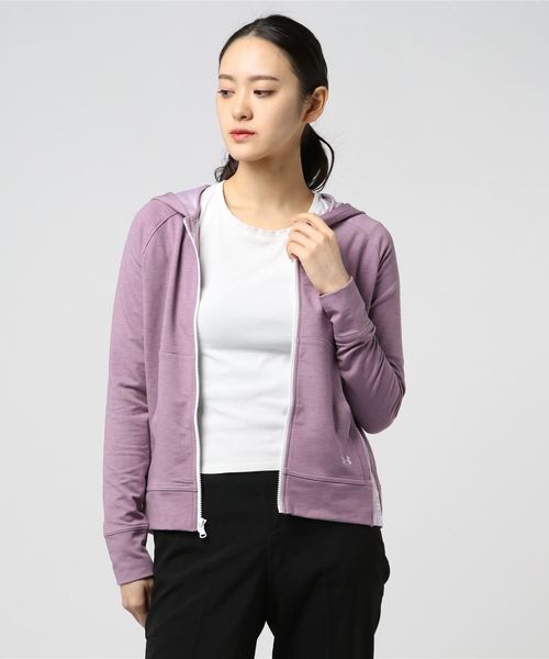 UNDER ARMOUR（アンダーアーマー）の「アンダーアーマー UA Featherweight Fleece FZ 1343895（パーカー・レディース・グレー/ライラック・M/L/XL/S）」の2枚目の写真