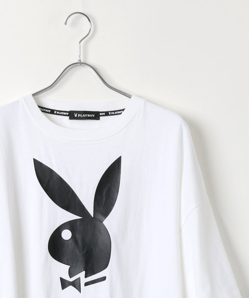 PLAYBOY（プレイボーイ）の「PLAYBOY/プレイボーイ ビッグシルエット ラビットアイコン Tシャツ（Tシャツ/カットソー・メンズ・ホワイト/ブラック/レッド・M/L/XL）」の17枚目の写真