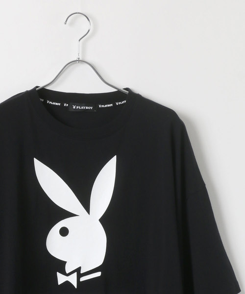 PLAYBOY（プレイボーイ）の「PLAYBOY/プレイボーイ ビッグシルエット ラビットアイコン Tシャツ（Tシャツ/カットソー・メンズ・ホワイト/ブラック/レッド・M/L/XL）」の19枚目の写真
