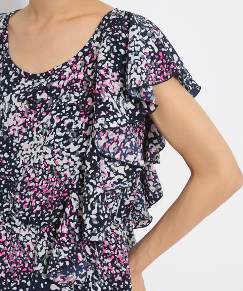 MILKFED.(ミルクフェド)の「FRILLY MINI DRESS BLOOM(ワンピース・レディース・ライトパープル/ネイビー・MEDIUM/SMALL)」の7枚目の写真