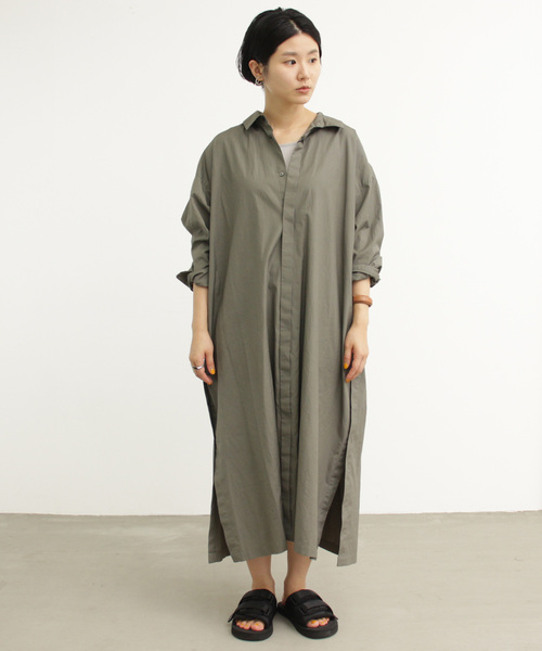 せせらぎ ビッグワンピース シャツワンピース Et Note Silence Note Et Silence ノートエシロンス のファッション