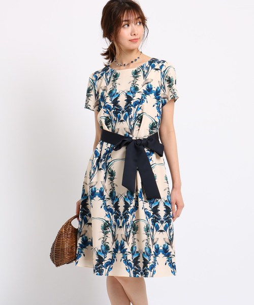 セール ワンピース 洗える ボタニカルプリントワンピース ワンピース Reflect リフレクト のファッション