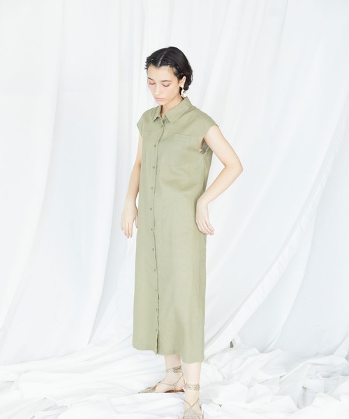 Ribou リボウ の ノースリーブシャツワンピース シャツワンピース Wear