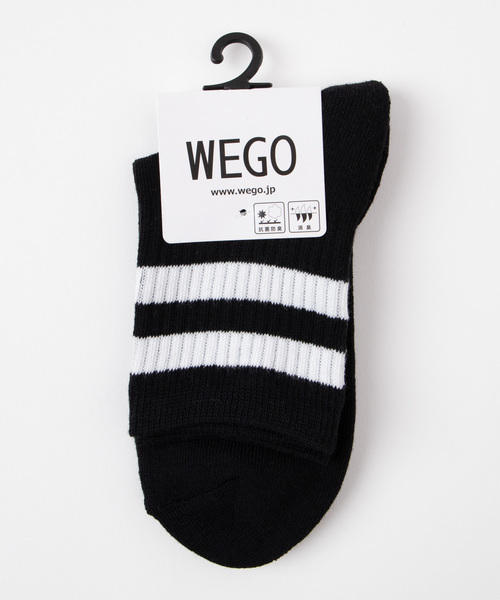 WEGO（ウィゴー）の「WEGO/2ラインソックス（ソックス/靴下・レディース・ホワイト/ブラック・FREE）」の3枚目の写真