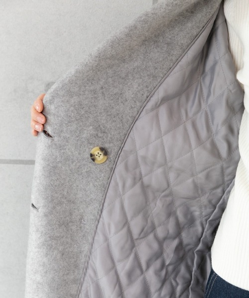 PREFERIR（プレフェリール）の「チェスター 裏 キルティングコート（チェスターコート・レディース・ベージュ/グレー/ネイビー・MEDIUM/LARGE）」の17枚目の写真