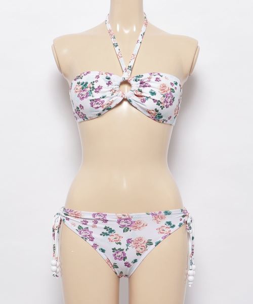 ★Zimmermann★ ルーシュ入り バンドゥ 花柄水着 light blue 楽天市場】水着レディース ビキニ フレアバンドゥ 3点セット