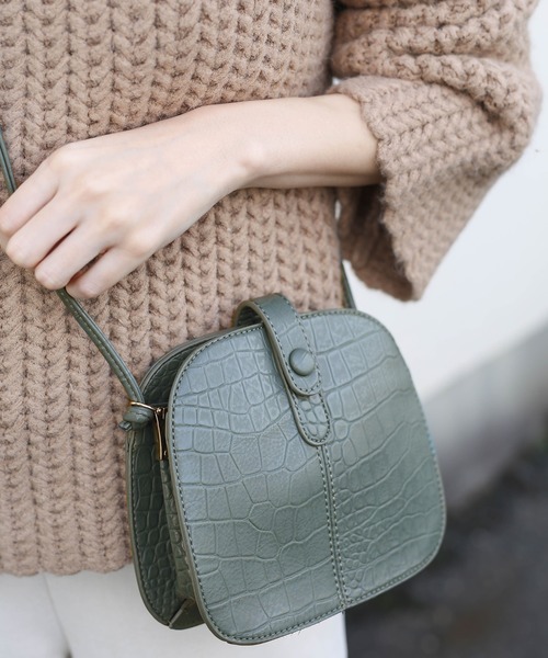 select MOCA(セレクトモカ)の「クロコショルダーバッグ(ショルダーバッグ・レディース・ブラック/ライトベージュ/モスグリーン・FREE)」の11枚目の写真