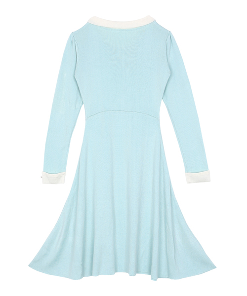 WEGO（ウィゴー）の「WEGO/AMOコラボニットワンピース（ワンピース・レディース・サックスブルー/ネイビー・FREE）」の4枚目の写真