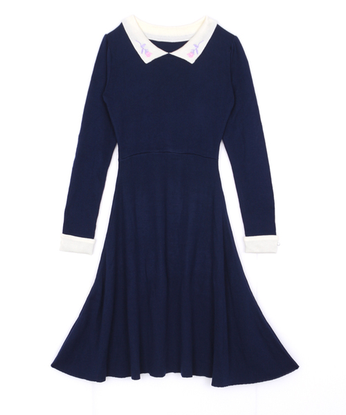 WEGO（ウィゴー）の「WEGO/AMOコラボニットワンピース（ワンピース・レディース・サックスブルー/ネイビー・FREE）」の10枚目の写真