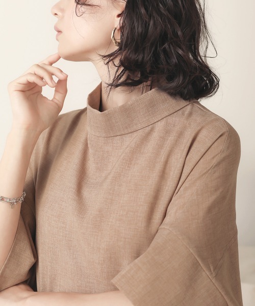 Bab(バブ)の「【WEB限定】ウェーブボタンロール衿変形ロングワンピース(ワンピース・レディース・ライトグレー/モカ/アイボリー/ベージュ/カーキ・38)」の7枚目の写真