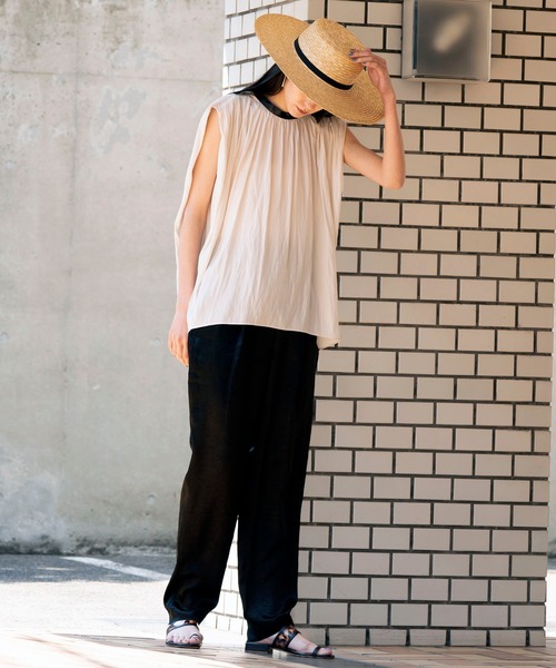 MAISON SPECIAL ブラウン 長袖トップス ◎GISELe 9月号掲載:ギャザー2WAYスリーブトップス【MAISON
