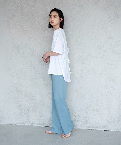 Aunt Marie's(アントマリーズ)の「バックスリットシルケットTシャツ【AUNT MARIE'S 】(Tシャツ/カットソー・レディース・ホワイト/ブラック/ベージュ/ライトグリーン・FREE)」の17枚目の写真