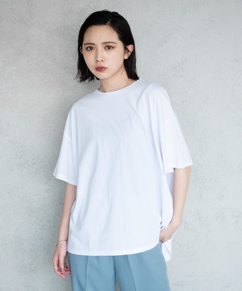 Aunt Marie's(アントマリーズ)の「バックスリットシルケットTシャツ【AUNT MARIE'S 】(Tシャツ/カットソー・レディース・ホワイト/ブラック/ベージュ/ライトグリーン・FREE)」の20枚目の写真