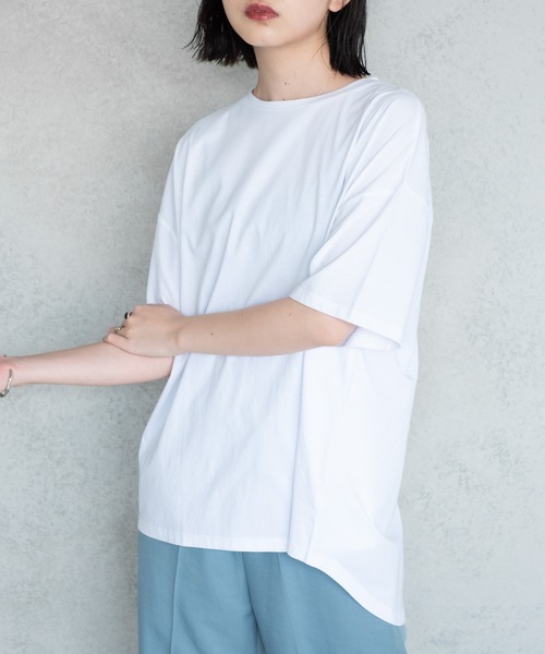 Aunt Marie's(アントマリーズ)の「バックスリットシルケットTシャツ【AUNT MARIE'S 】(Tシャツ/カットソー・レディース・ホワイト/ブラック/ベージュ/ライトグリーン・FREE)」の21枚目の写真