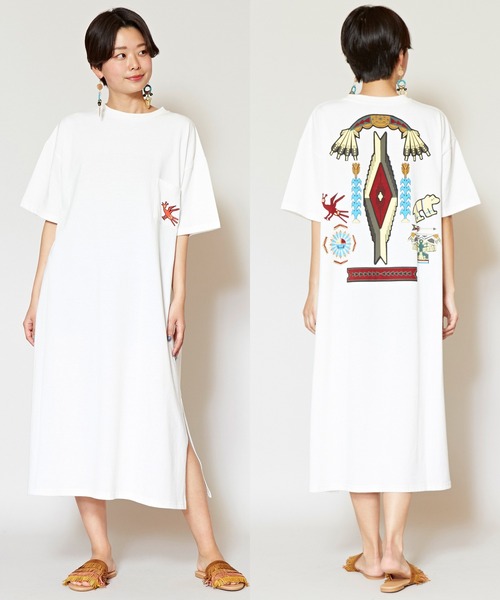 上品本物保証 セール チャイハネ チャイハネ のワンピース チャイハネ チャイハネ ネイティブアメリカンバックプリントtシャツ ワンピース ワンピース チャイハネ チャイハネ のファッション ワンピース