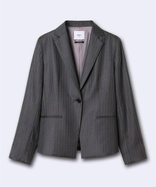 Loro Piana(ロロ・ピアーナ)の「《INEDIT》シルクウールストライプジャケット《Loro Piana》(スーツジャケット・レディース・チャコールグレー/ネイビー・9号/11号/7号/5号)」の2枚目の写真