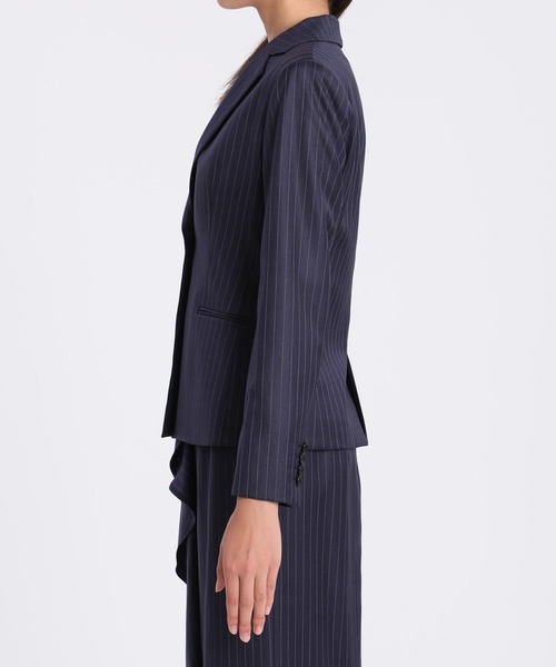 Loro Piana(ロロ・ピアーナ)の「《INEDIT》シルクウールストライプジャケット《Loro Piana》(スーツジャケット・レディース・チャコールグレー/ネイビー・9号/11号/7号/5号)」の4枚目の写真