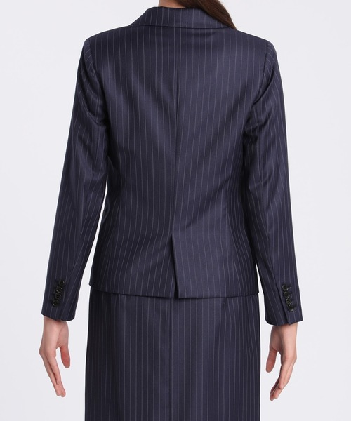 Loro Piana(ロロ・ピアーナ)の「《INEDIT》シルクウールストライプジャケット《Loro Piana》(スーツジャケット・レディース・チャコールグレー/ネイビー・9号/11号/7号/5号)」の5枚目の写真
