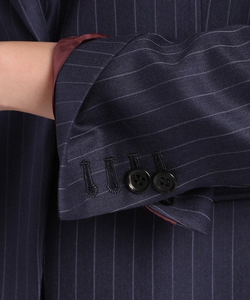 Loro Piana(ロロ・ピアーナ)の「《INEDIT》シルクウールストライプジャケット《Loro Piana》(スーツジャケット・レディース・チャコールグレー/ネイビー・9号/11号/7号/5号)」の7枚目の写真