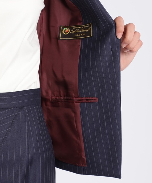 Loro Piana(ロロ・ピアーナ)の「《INEDIT》シルクウールストライプジャケット《Loro Piana》(スーツジャケット・レディース・チャコールグレー/ネイビー・9号/11号/7号/5号)」の8枚目の写真