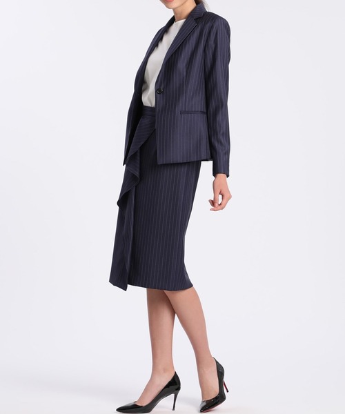 Loro Piana(ロロ・ピアーナ)の「《INEDIT》シルクウールストライプジャケット《Loro Piana》(スーツジャケット・レディース・チャコールグレー/ネイビー・9号/11号/7号/5号)」の11枚目の写真