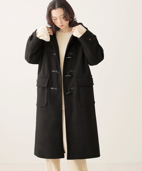 Bab（バブ）の「【WEB限定】ロングフーディーダッフルコート（ダッフルコート・レディース・ブラック/ベージュ/アイボリー・38）」の3枚目の写真
