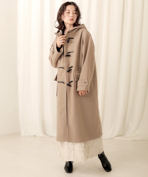 Bab（バブ）の「【WEB限定】ロングフーディーダッフルコート（ダッフルコート・レディース・ブラック/ベージュ/アイボリー・38）」の19枚目の写真
