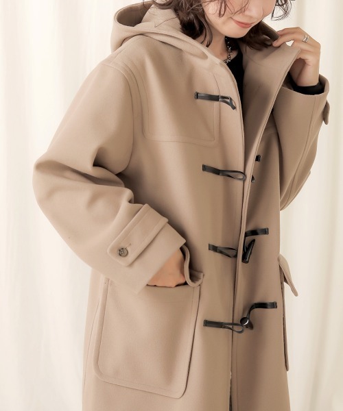 Bab（バブ）の「【WEB限定】ロングフーディーダッフルコート（ダッフルコート・レディース・ブラック/ベージュ/アイボリー・38）」の20枚目の写真